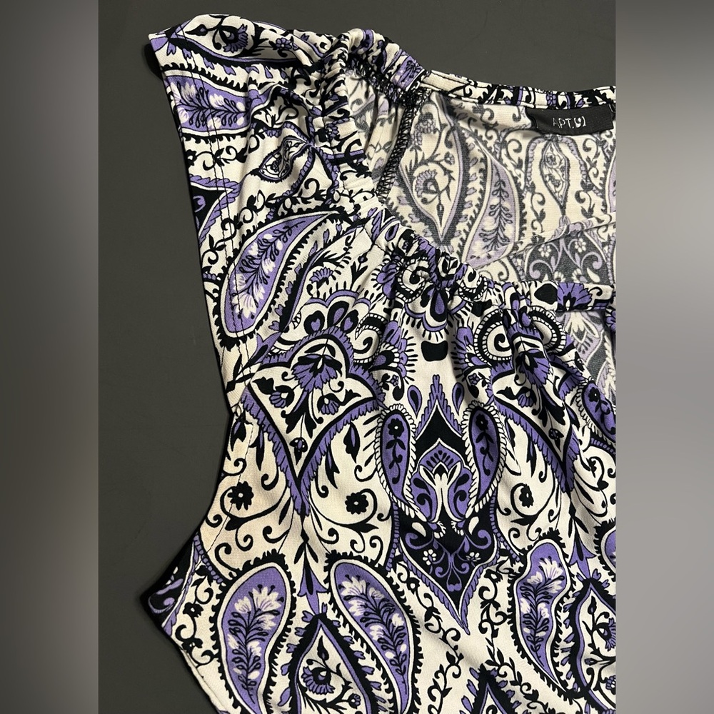 Apt 9 Womens Size S Purple & White Paisley Design Knee Length Dress Sleeveless - Picture 13 of 16